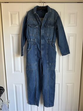 Women’s Universal Thread Dark Blue Denim Jumpsuit Size 14